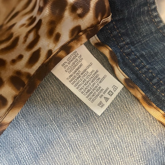 Classiques Entier Embroidered Beaded Embellished Crop Denim Jacket - Large - Picture 4 of 10